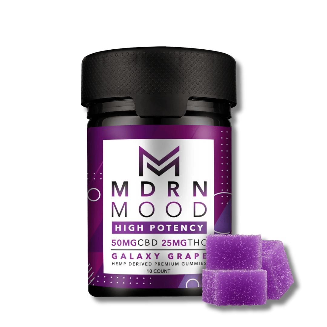 10 Gummies CBD THC 25 Mg Galaxy Grape MDRN MOOD USA